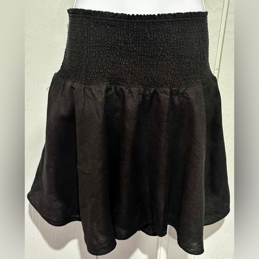 J. Crew 100% Linen Black Skirt